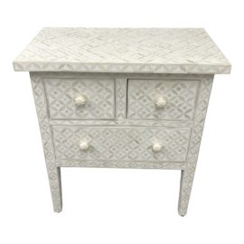 Serena & Lily Leila White Inlay Side Table