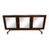 Contemporary Walnut Wood + Antiqued Mirror Three Mirrored Door Buffet