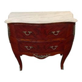 Vintage Louis XV Style Marble Top Bombe