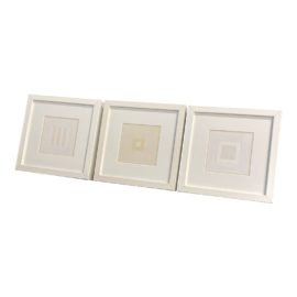 Julie Nelson Gouache White Framed - Set of Three. Original Price: $1,050