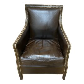 Kay Chesterfield Custom Nailhead Leather Club Chair. Original Price: $2,829
