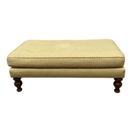 J.F. Fitzgerald Furniture Co. Custom Designed Light Gold Tufted Ottoman. Original Price: $3,000