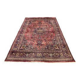 Antique Khorasan Mashed Area Rug - 9′8″ × 12′7″