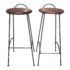 Crate & Barrel Metal + Wood Bar Height Stools, a Pair