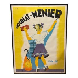 Vintage W. Pera Choclat-Menier Custom Framed French Poster