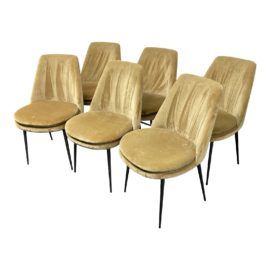 West Elm Finley Velvet Dining Chairs, Set of Six. Original Price: $1,799