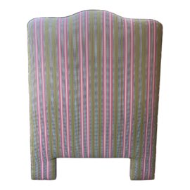 Custom Twin Green Stripe Headboard + Bedskirt