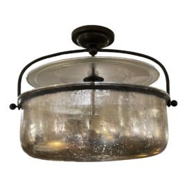 Visual Comfort E.F. Chapman Lorford Aged Iron Semi-Flush Lantern Ceiling Light. Original Price: $1,529