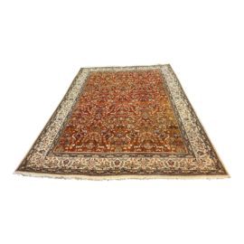 Antique Handmade Persian Victorian Burnt Orange Floral Pattern Rug - 8′3″ × 11′3″. Original Price: $3,000