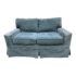 Mitchell Gold + Bob Williams Alex II Slate Blue Velvet Loveseat Sofa. Original Price: $4,000