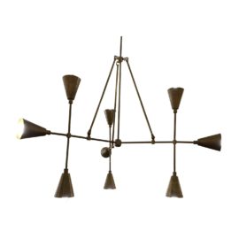 Apparatus Custom Hand Finished Brass + Aged Brass Suspended Pendent. Original Price: $8,160