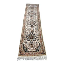Antique Indian Handmade Cream + Burnt Orange Ornate Classic Runner