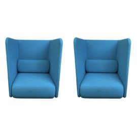 Pair of Bernhardt Furniture Code Privacy Wall Lounge Chairs. Original Price: $11,134