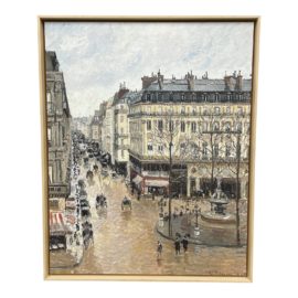Pissaro "Rue Saint Honore" Reproduction Print on Canvas