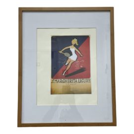 Filippo Romoli Art Deco Custom Framed "Santa Margarita Ligure" Print