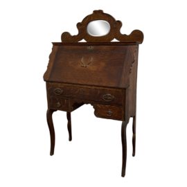 American Oak Drop Front Secretary Desk