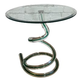 Roche Bobois Ghibli Murano Glass Green Vein Side Table. Original Price: $3,710
