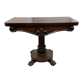 Antique Wood Claw Foot Game Flip Up Table