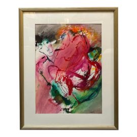 Impressionist Couple Painting in Custom Frame. Original Price: $1,750