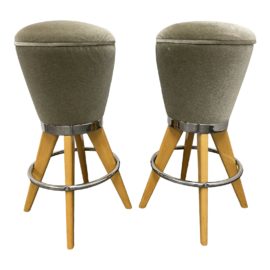Custom Design Swivel Counter Stools, a Pair