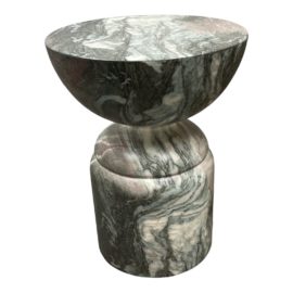 NEW Custom Design Faux Marble Pawn Table - Small, Green + Rose