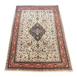 Persian Handmade Wool Border Rug - 3′7″ × 5′2″