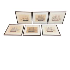 Custom Framed Ship Prints, Set of Six