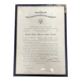 Authentic Vintage 1951 United States Marine Corps Reserve Certificate of Promotion to Lieutenant Colonel