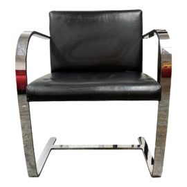 Brno Black Leather + Chrome Chair