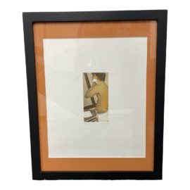Contemporary Venice "Man Shaving" Signed Lithograph Framed