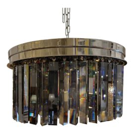Restoration Hardware Rhys Smoke Glass Prism Flushmount. Original Price: $1,100