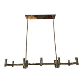 Robert Abbey Delany Linear Chrome Finish 10 Light Hanging Lamp. Original Price: $1,100