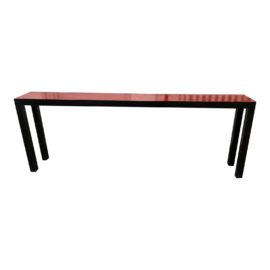 Custom Design Red Crinkle Finish Parsons Silhouette Console