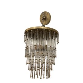 John Rosselli Mia Small Brass Cascade Chandelier. Original Price: $3,499