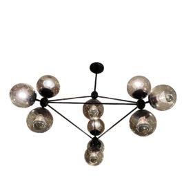 Roll & Hill Jason Miller Three Sided 10 Globe Modo Chandelier. Original Price: $4,100