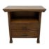Maria Yee Two Drawer + Cubby Wood Nightstand