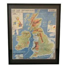 England Map in French, Circa 1950