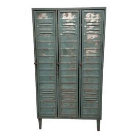 Mid 20th Century Vintage Three Unit Metal Locker