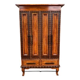 Custom Cherry + Leather Media Cabinet. Original Price: $5,000