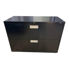 Hon Double Lateral Filing Cabinet - Black Finish. Original Price: $455