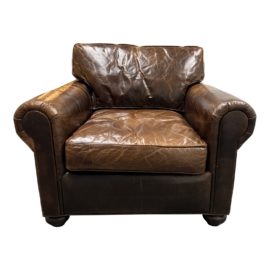 Restoration Hardware Lancaster Leather Armchair. Original Price: $2,695