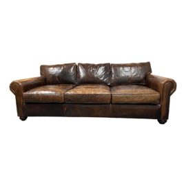 Restoration Hardware Lancaster Leather Sofa. Original Price: $4,795