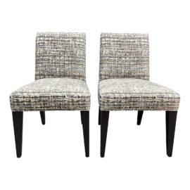 Custom Lee Industries Cut Velvet Side Chairs - a Pair. Original Price: $2,178
