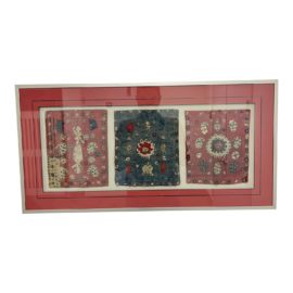 Vintage Custom Framed Sequin Textile Triptych