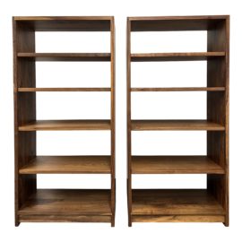 J. Rusten Studio Eastern Walnut Etageres, a Pair. Original Price: $4,000