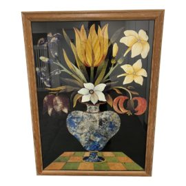 Late 20th Century Graphic Floral Poster Framed