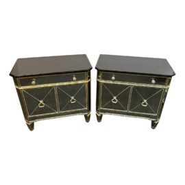 Horchow Amelia Mirrored Chests, a Pair