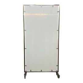 Industrial Large White Screen Divider + Casters