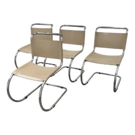 Mies Van Der Rohe Style M10 Cantilever Chairs, Set of Four