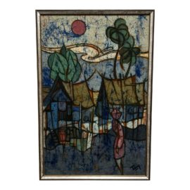 Master Chuah Thean Teng Custom Framed Batik Painting